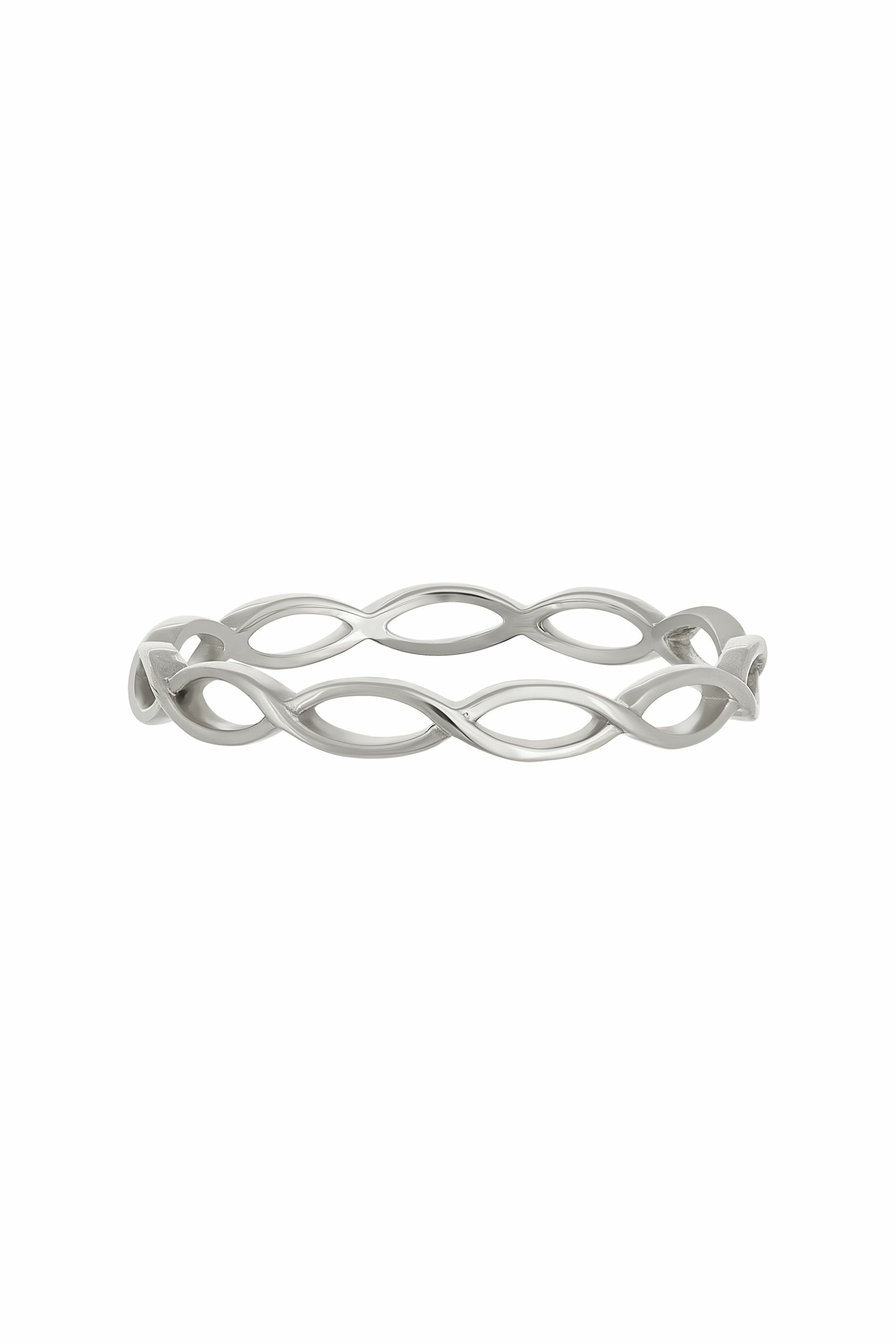 Ring 925/- Sterling Silber rhodiniert Cut Outs Stacking