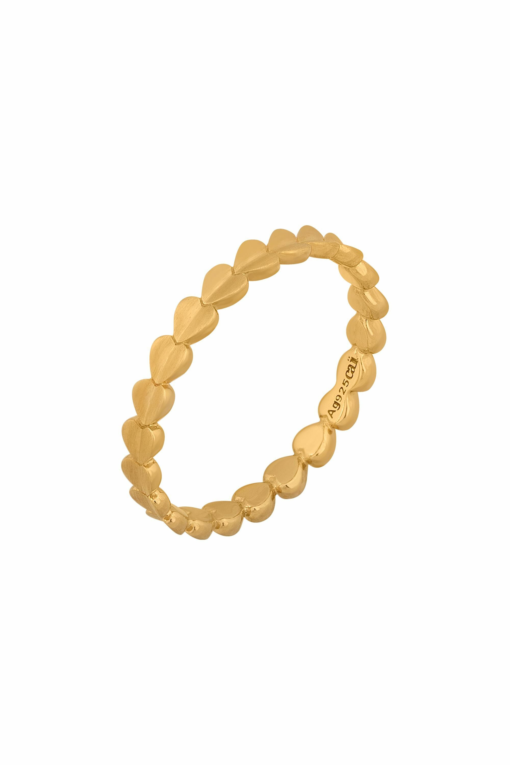 Ring 925/- Sterling Silber vergoldet Herz Stacking