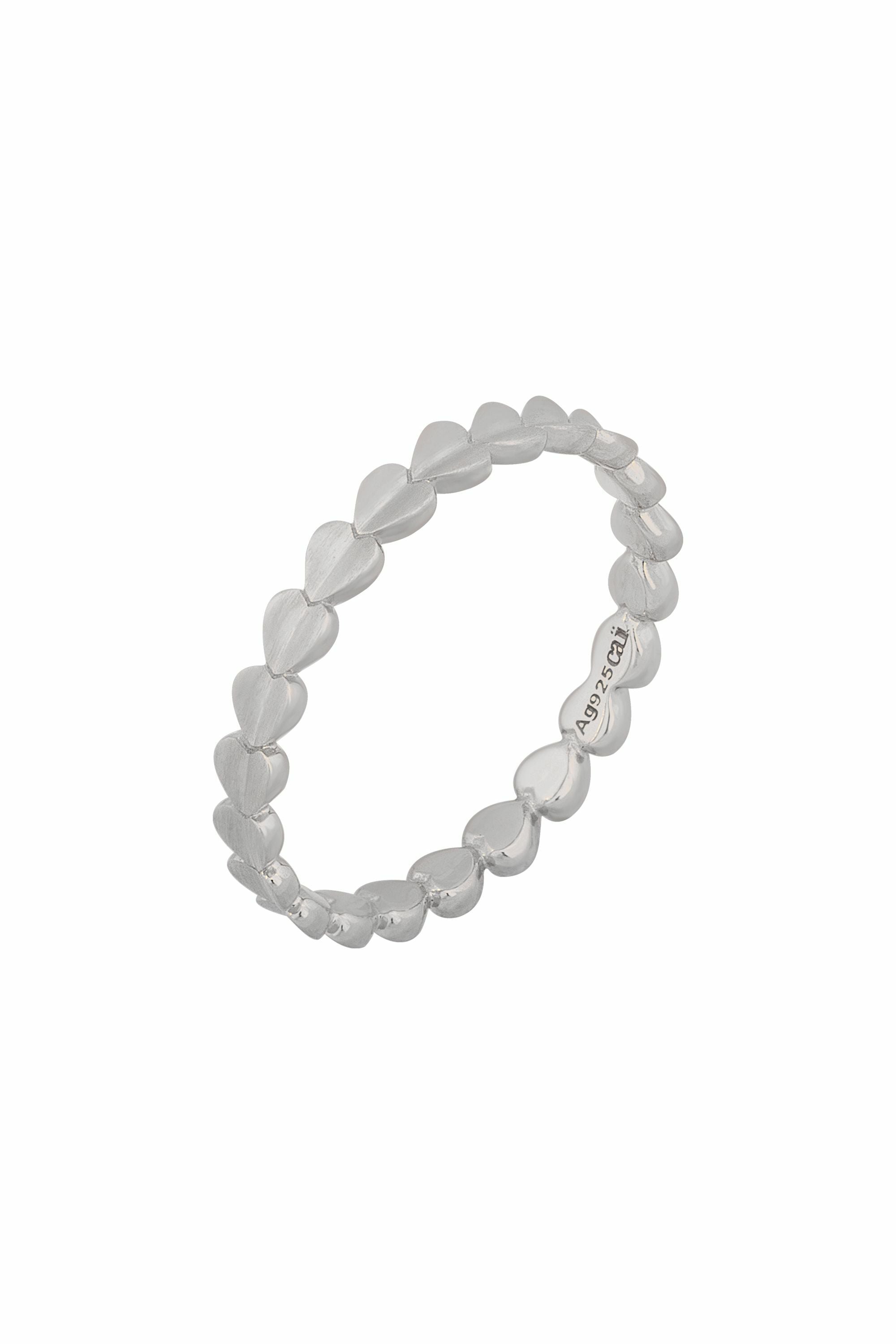 Ring 925/- Sterling Silber rhodiniert Herz Stacking