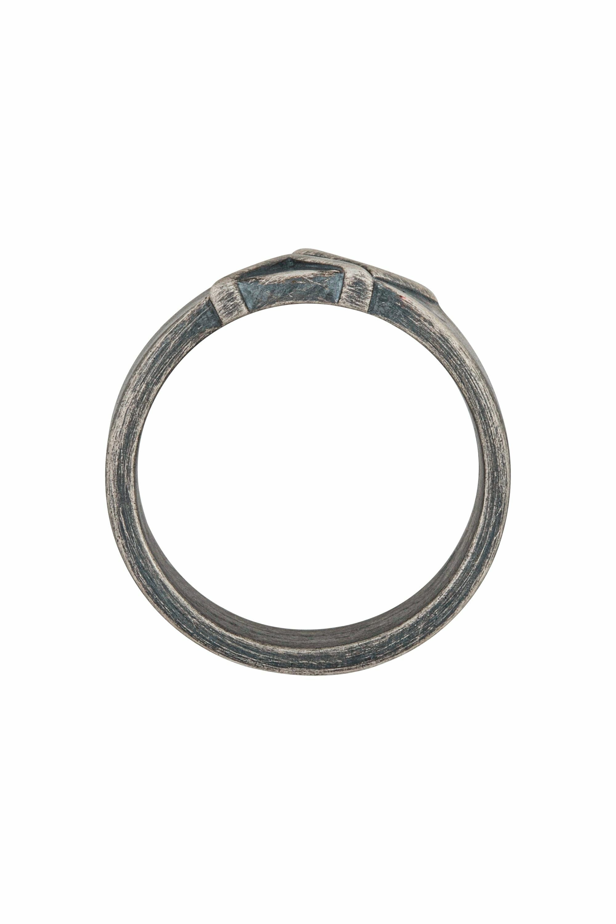 Ring 925/- Sterling Silber matt oxidiert Dreieck