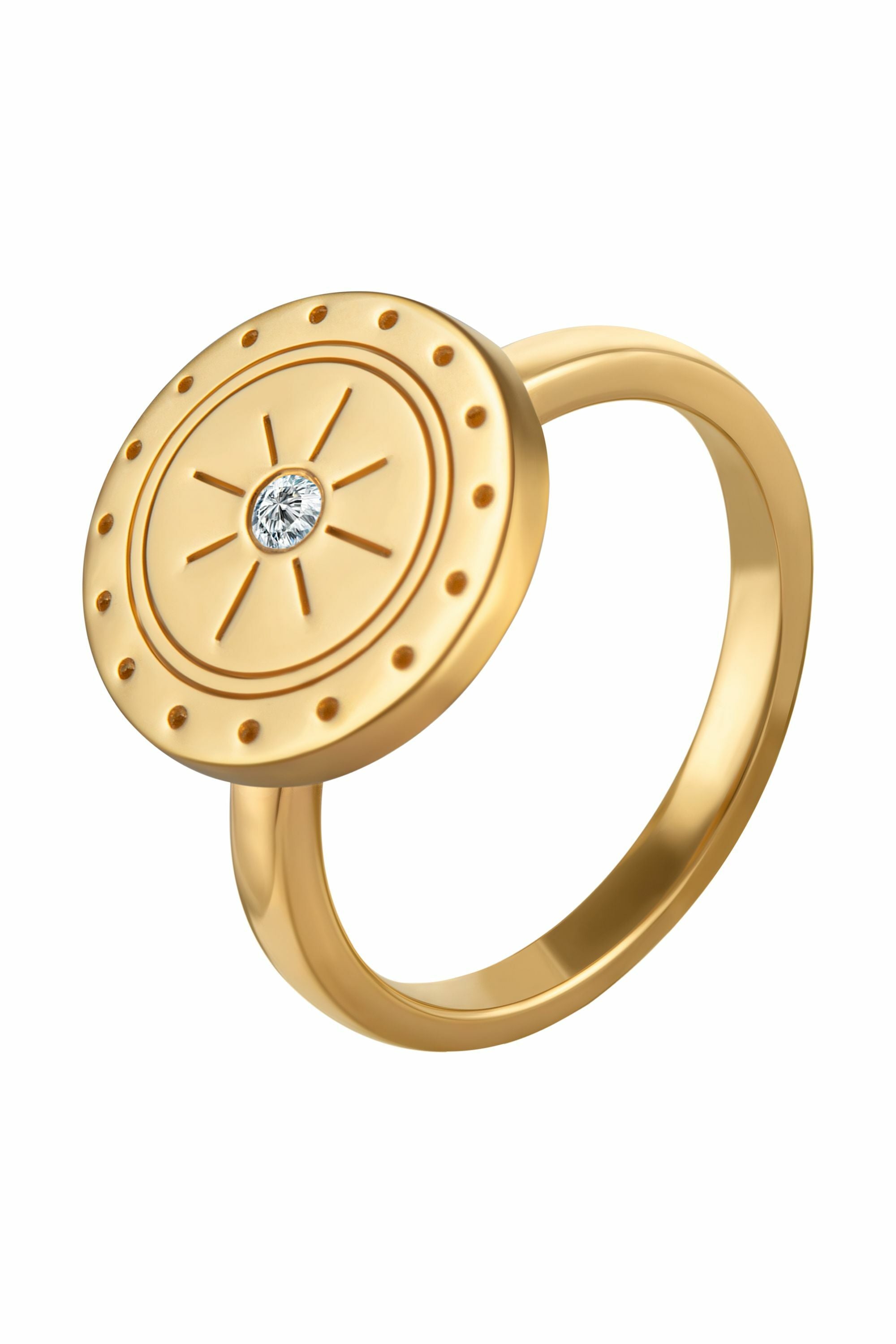 Ring 925 Silber vergoldet Topas Mandala Sonne