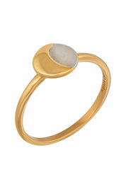 Ring 925/- Sterling Silber bicolor Mond Luna