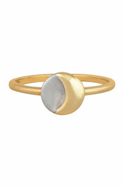 Ring 925/- Sterling Silber bicolor Mond Luna