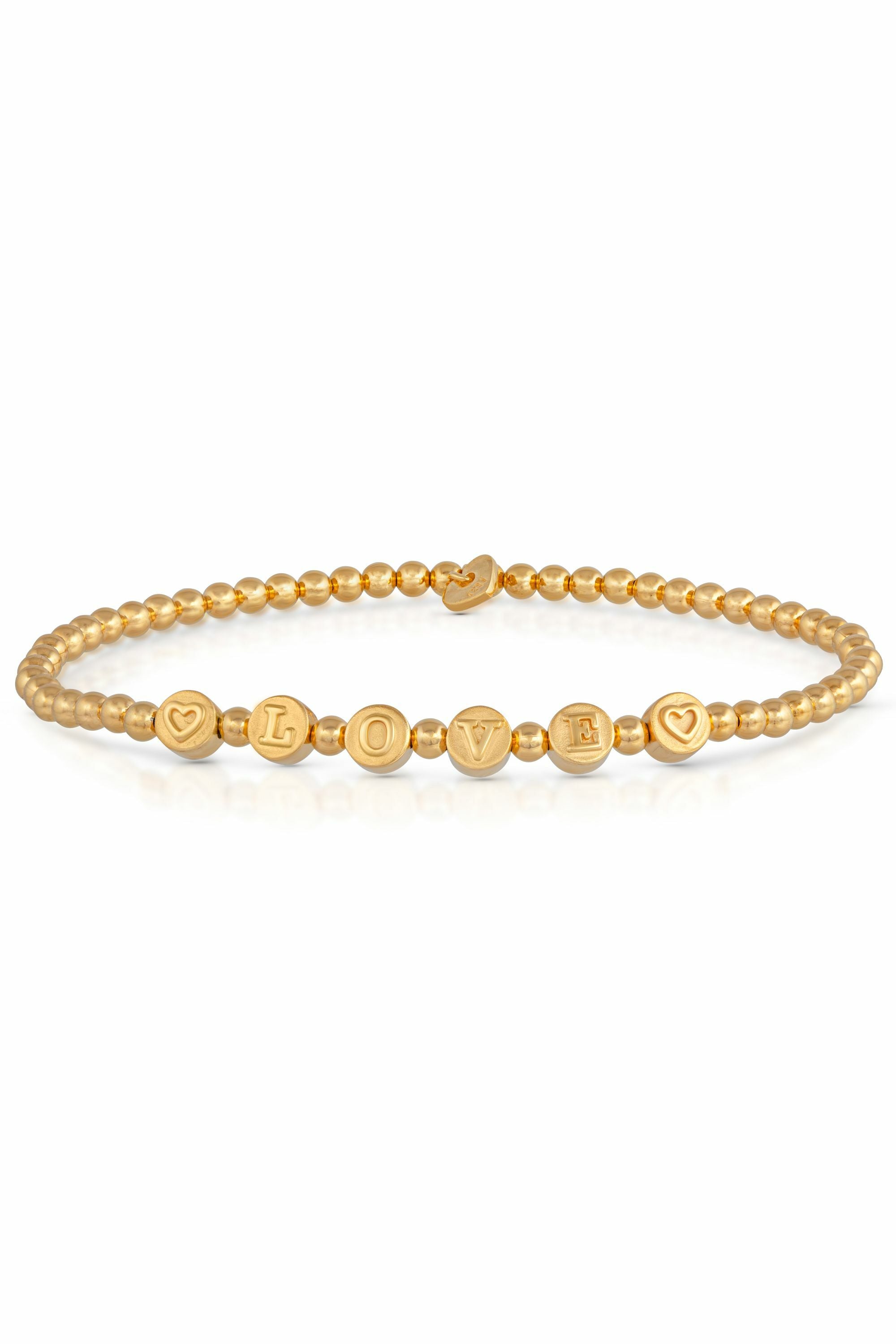 Stretch-Armband 925/- Sterling Silber vergoldet LOVE