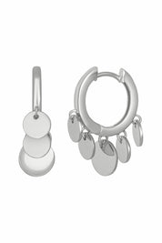 Creolen Boho dangling hoops 925 Sterling Silber rhodiniert