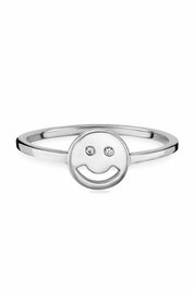 Ring 925 Sterling Silber rhodiniert Smile