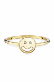 Ring 925 Sterling Silber vergoldet Smile