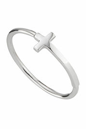 Ring 925/- Sterling Silber rhodiniert Kreuz