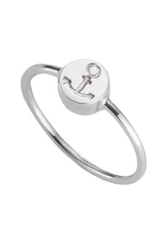 Ring 925/- Sterling Silber rhodiniert Anker