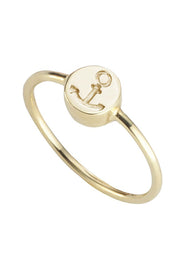 Ring 925/- Sterling Silber vergoldet Anker