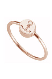 Ring 925/- Sterling Silber rotvergoldet Anker