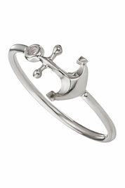 Ring 925/- Sterling Silber rhodiniert Anker