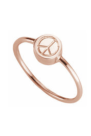 Ring 925/- Sterling Silber rotvergoldet Peace