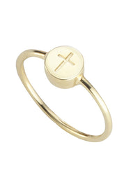 Ring 925/- Sterling Silber vergoldet Kreuz