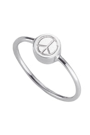 Ring 925/- Sterling Silber rhodiniert Peace