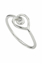 Ring 925 Sterling Silber rhodiniert Zirkonia Herz Form