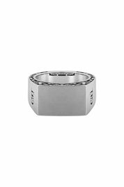 Ring 925/- Sterling Silber Siegelring mattiert oxidiert Flechtoptik