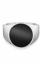 Ring 925/- Sterling Silber rhodiniert Onyx