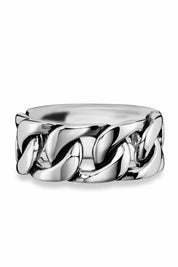 Ring 925/- Sterling Silber rhodiniert Ketten-Optik