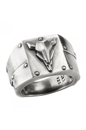 Ring Silber 925 oxidiert Stierkopf