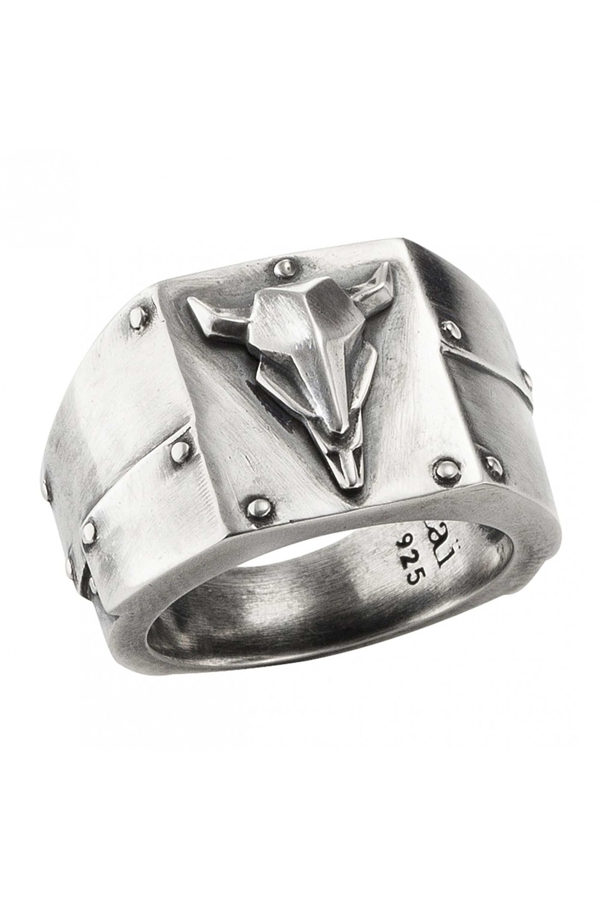 Ring Silber 925 oxidiert Stierkopf