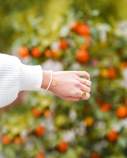 Armband 925 Silber Perlenarmband Münze vergoldet Sonne Karma