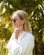 Ohrstecker 925 Silber vergoldet Münze Sonne Perle