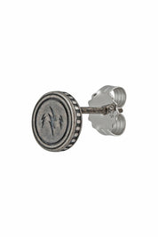 Single Ohrstecker 925/-Sterling Silber matt oxodiert Blitz Rock Music