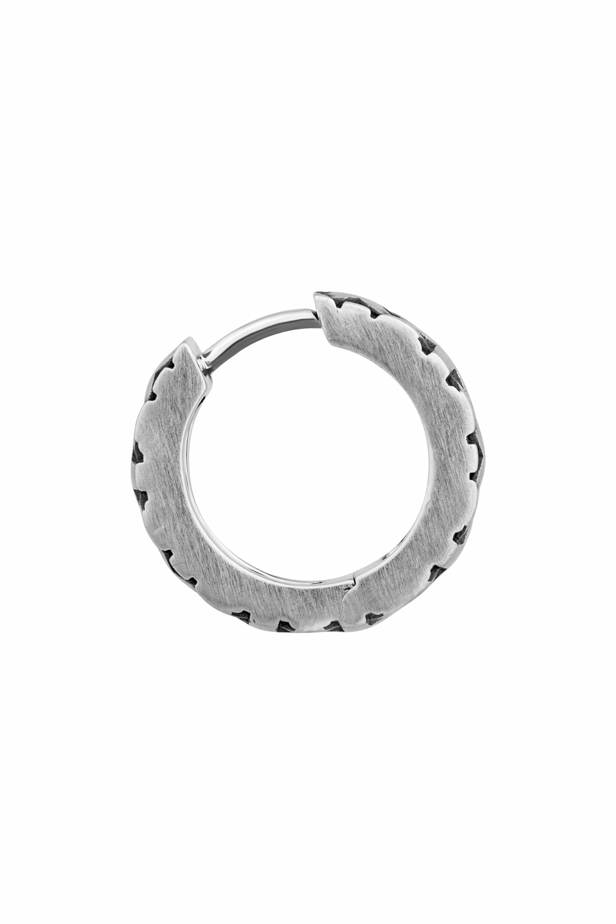 Single-Ohrring 925 Sterling Silber matt oxidiert