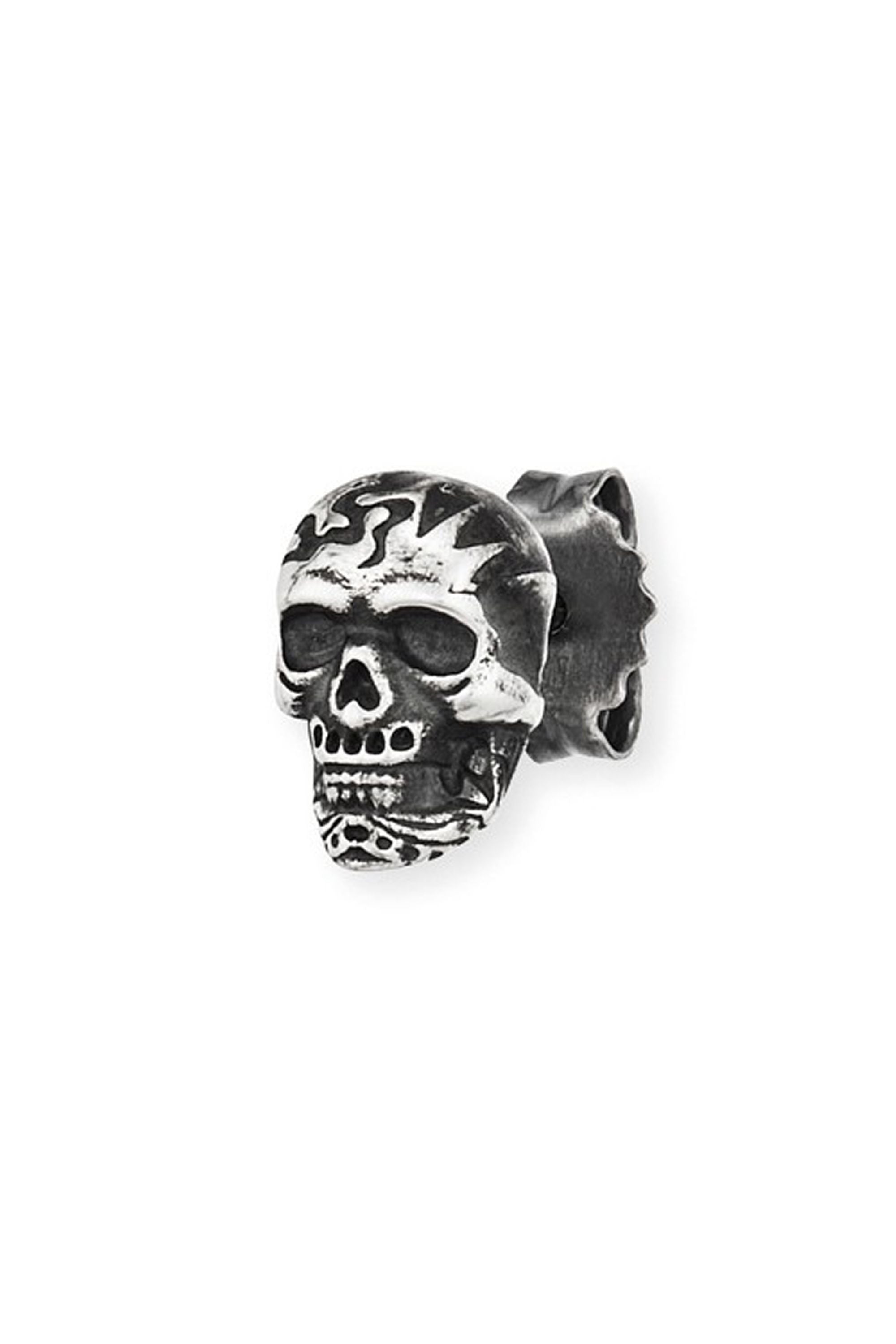 Einzel-Ohrstecker 925/-Sterling Silber Totenkopf