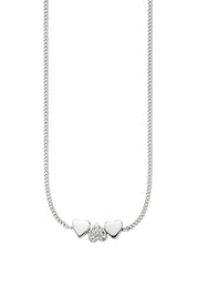 Collier 925/- Sterling Silber rhodiniert Zirkonia Herzen