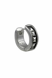 Single-Ohrring Silber 925 rhodiniert matt oxidiert