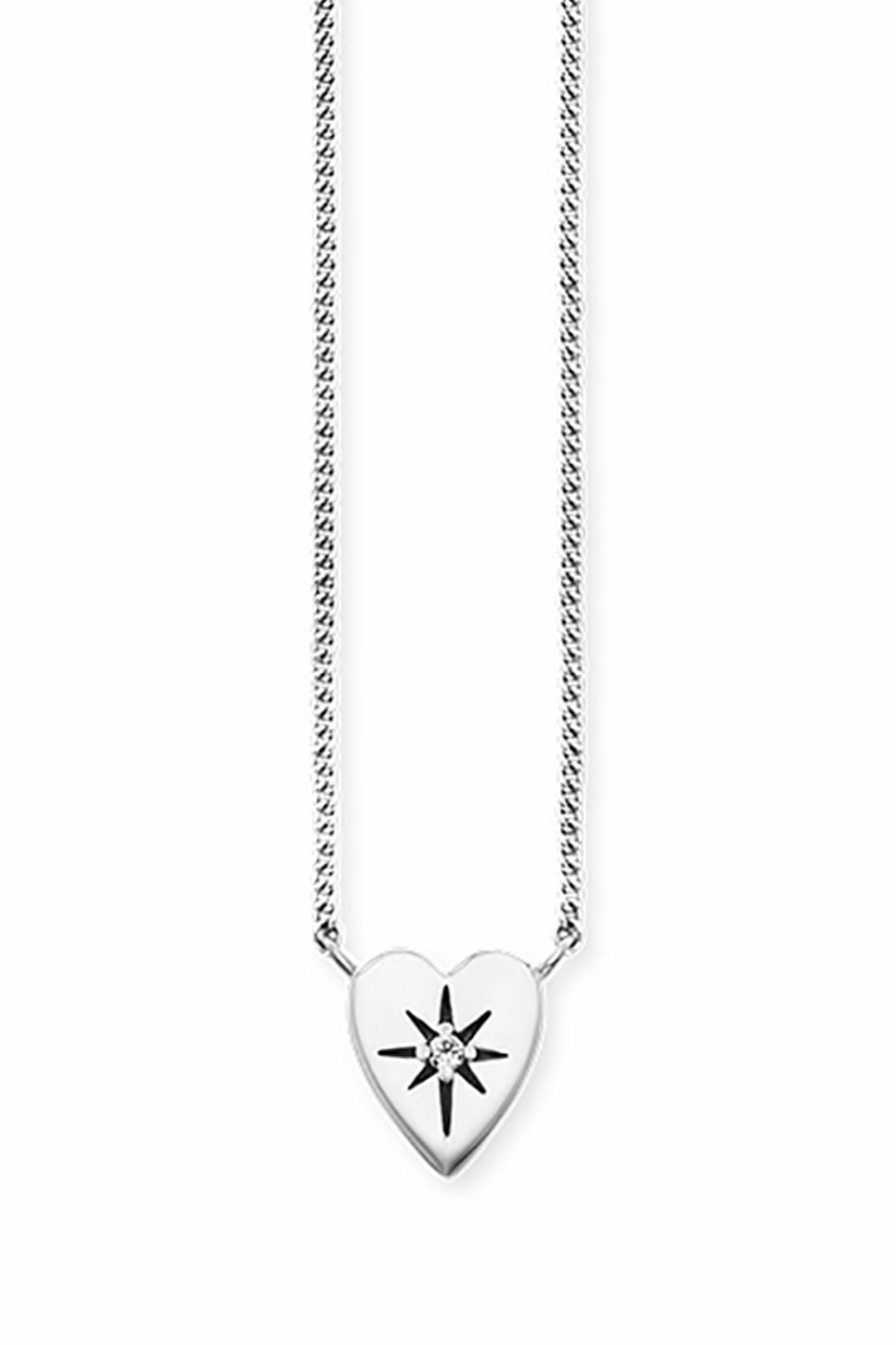 Collier 925/- Sterling Silber rhodiniert Zirkonia Herz
