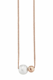 Collier 925/- Sterling Silber rotvergoldet Perle