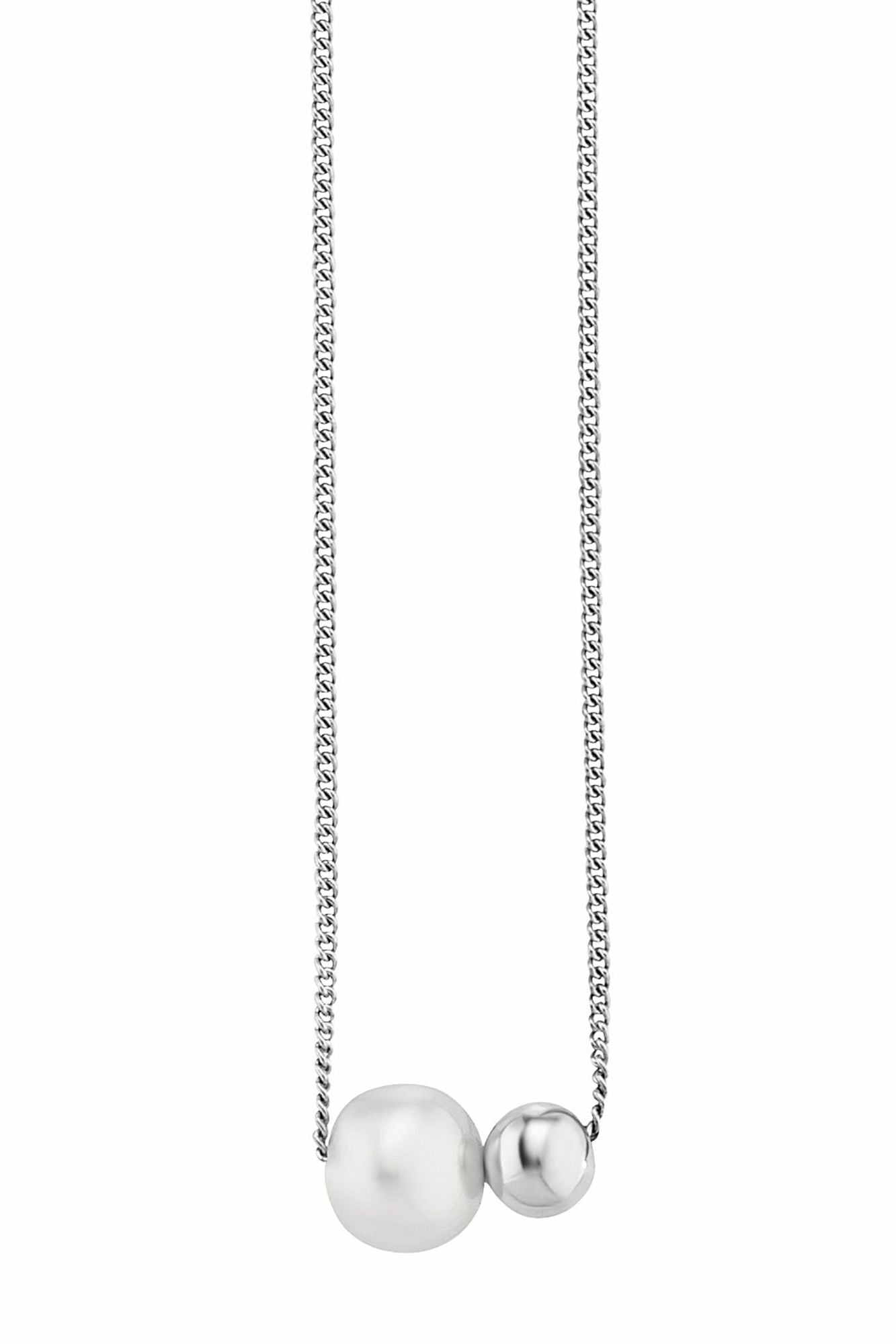 Collier 925/- Sterling Silber rhodiniert Perle