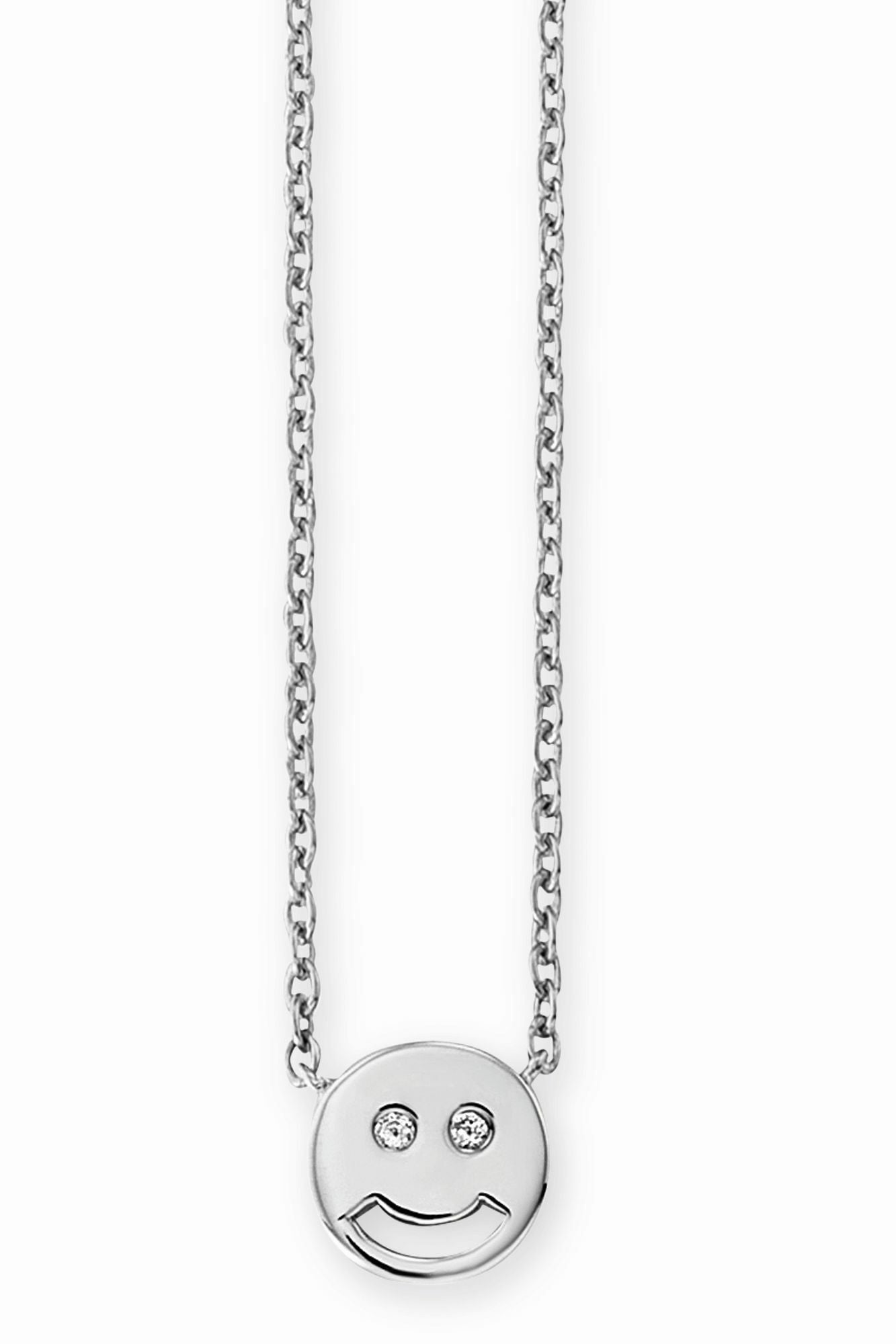 Collier 925/- Sterling Silber rhodiniert Zirkonia Smile