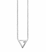 Collier 925 Sterling Silber rhodinert Zirkonia Dreieck