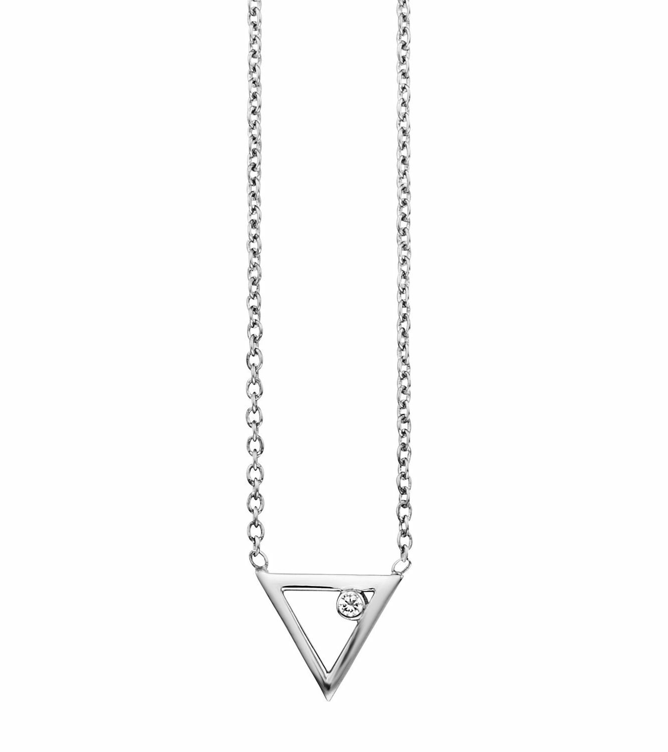 Collier 925 Sterling Silber rhodinert Zirkonia Dreieck