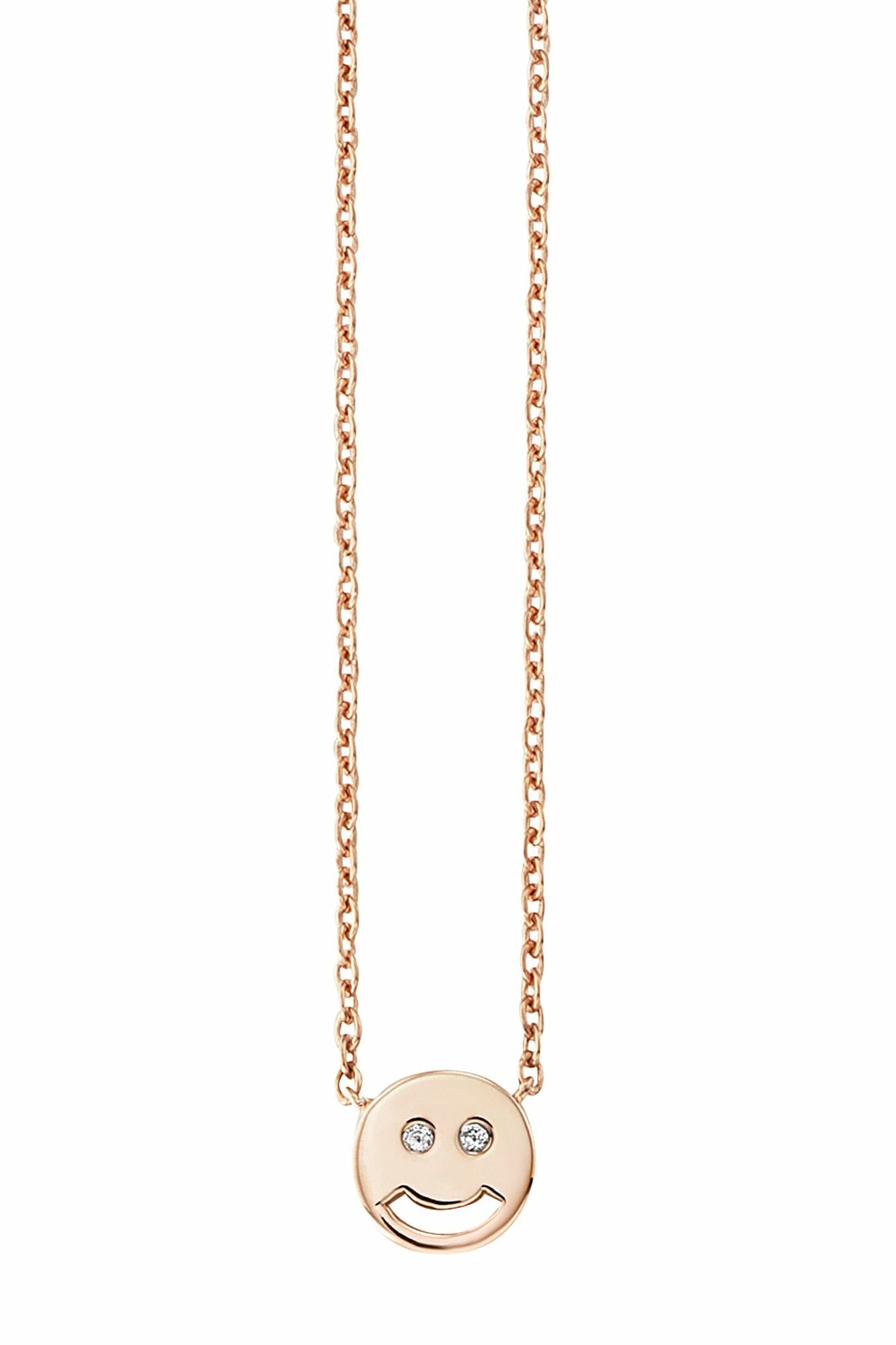 Collier 925/- Sterling Silber rotvergoldet Zirkonia Smile