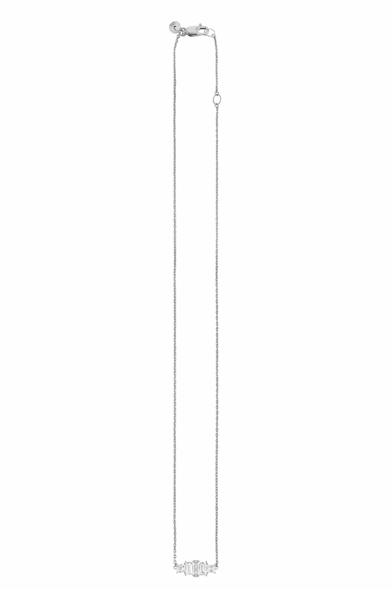 Halskette Silber 925 rhodiniert  Weißtopas 45cm