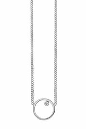 Collier 925 Sterling Silber rhodiniert Zirkonia Kreis