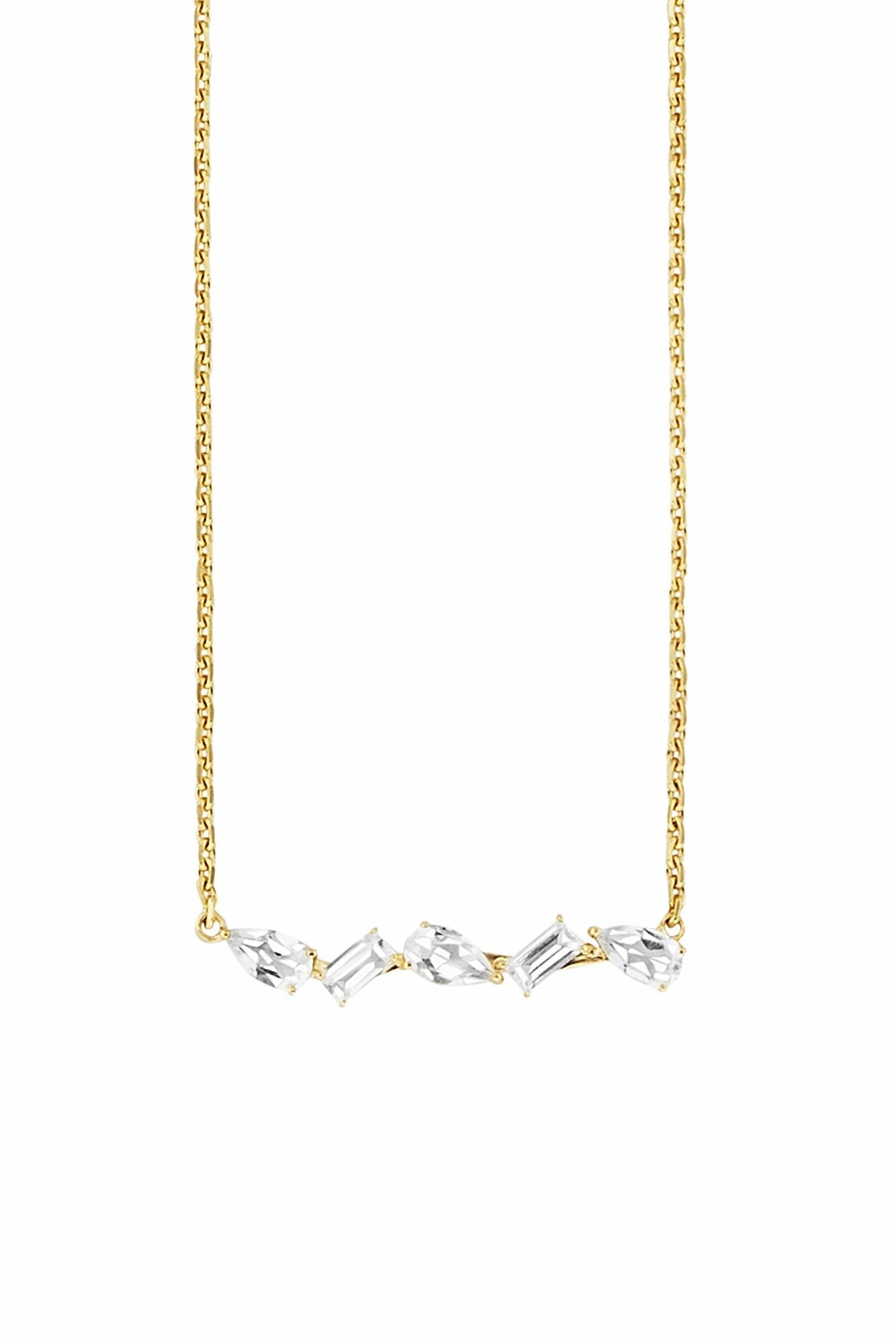 Collier 925/- Sterling Silber vergoldet Weißtopas