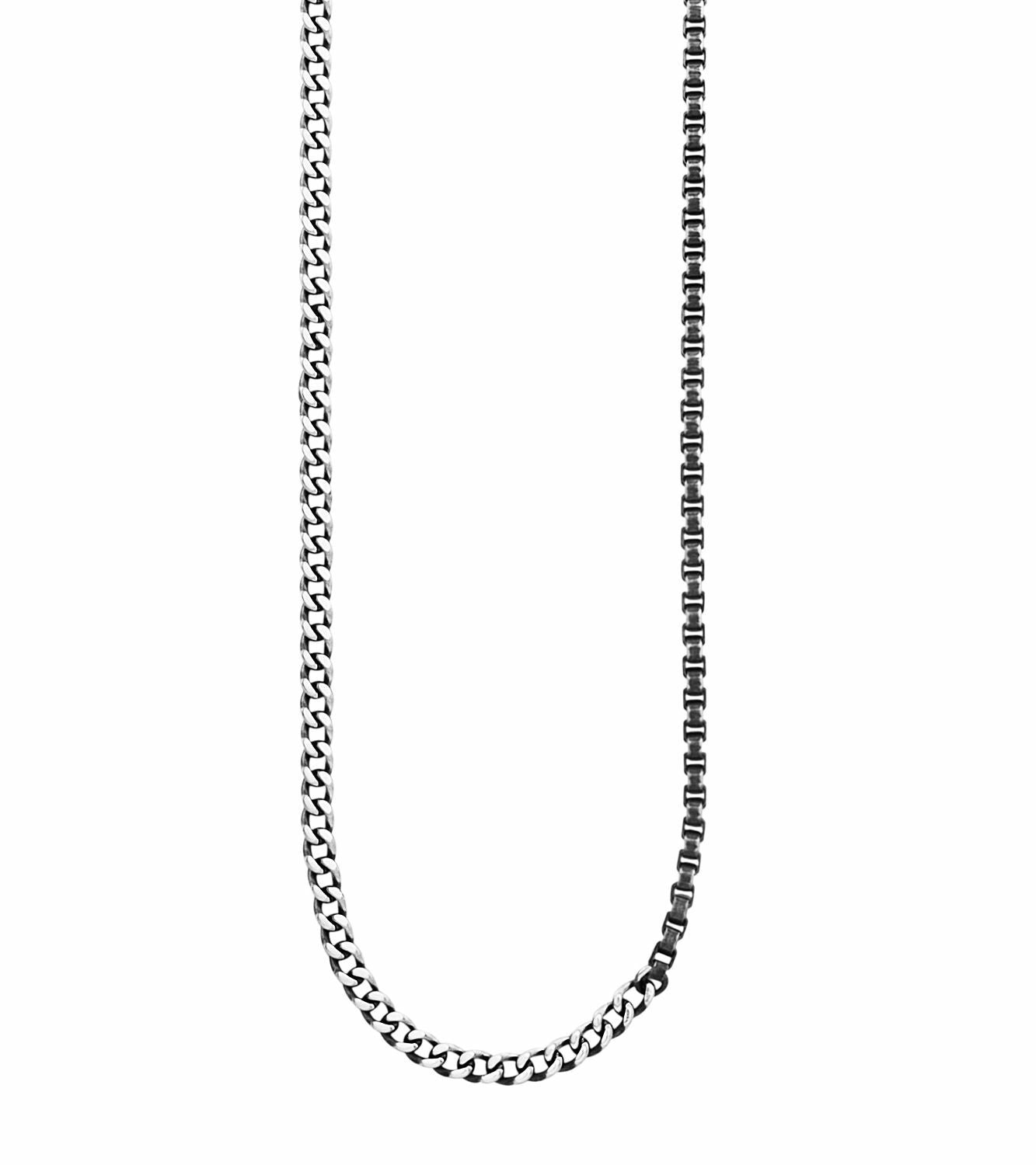 Collier 925/- Sterling Silber rhodiniert Kettenmix