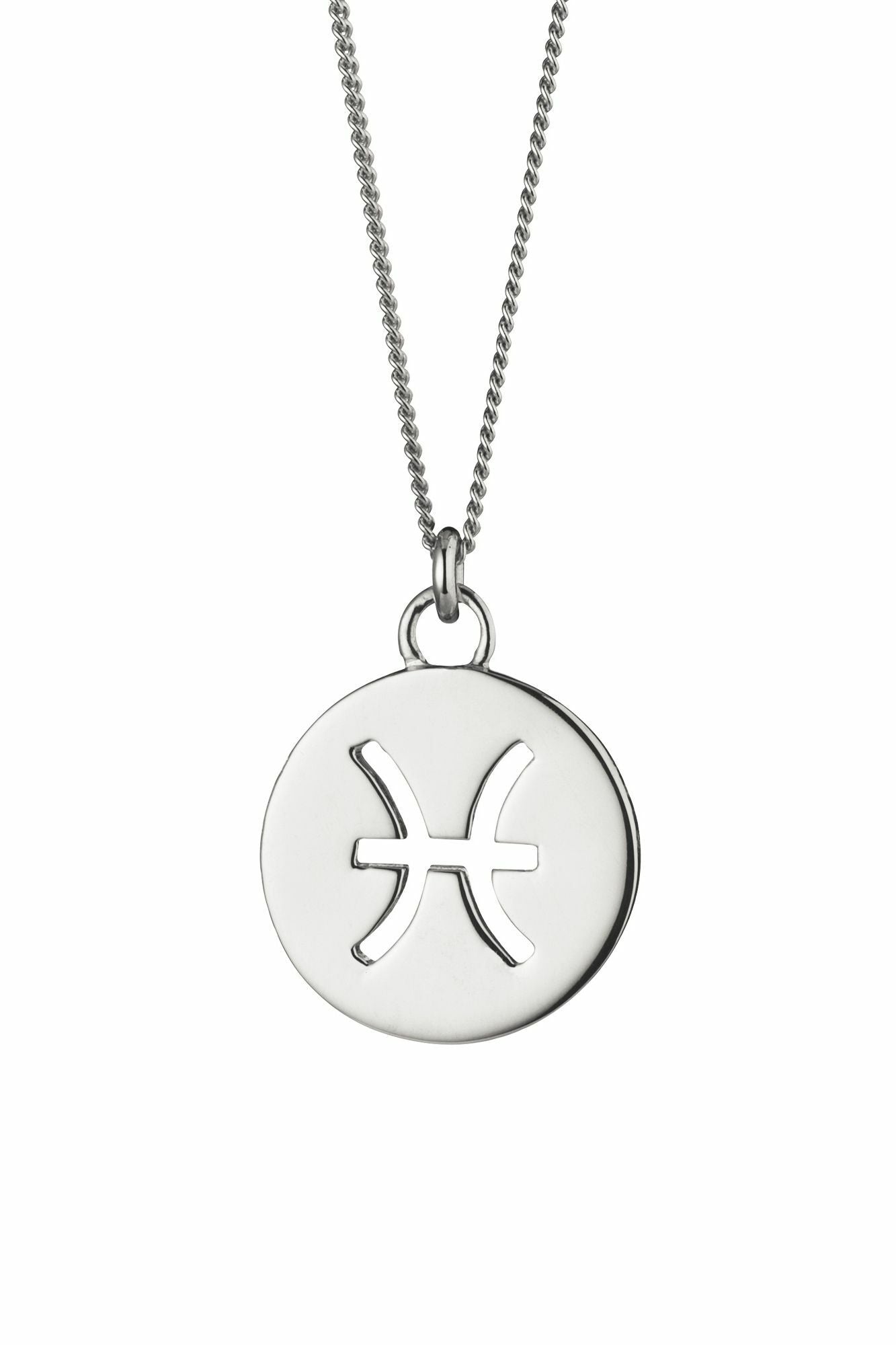 Halskette Fische Sternzeichen 925/- Sterling Silber rhodiniert