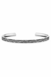 Armreif 925/- Sterling Silber oxidiert Wellen