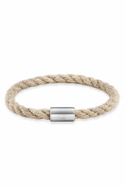 Armband Edelstahl Textilband creme 20cm