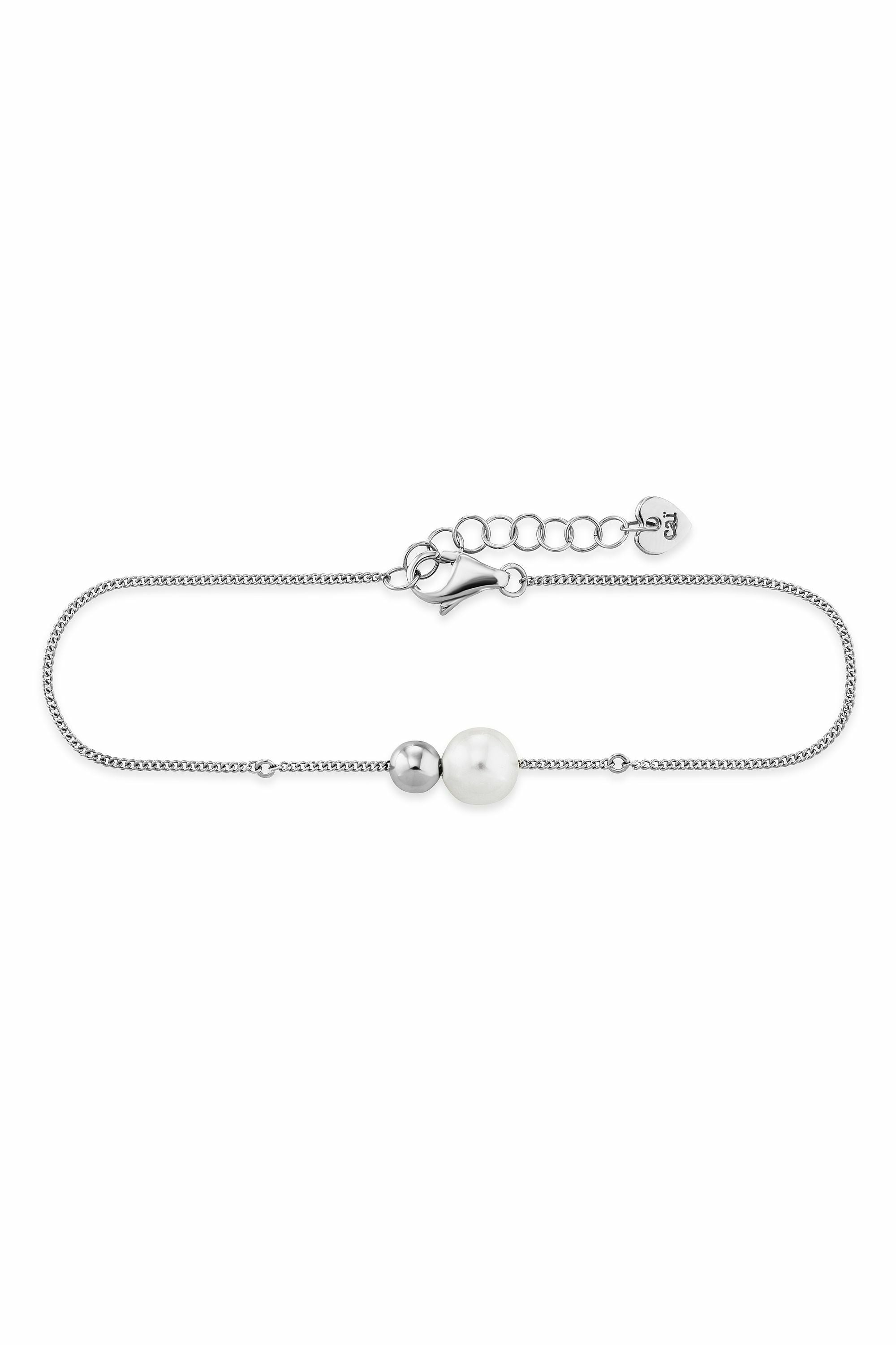 Armband 925/- Sterling Silber rhodiniert Perle Kugel