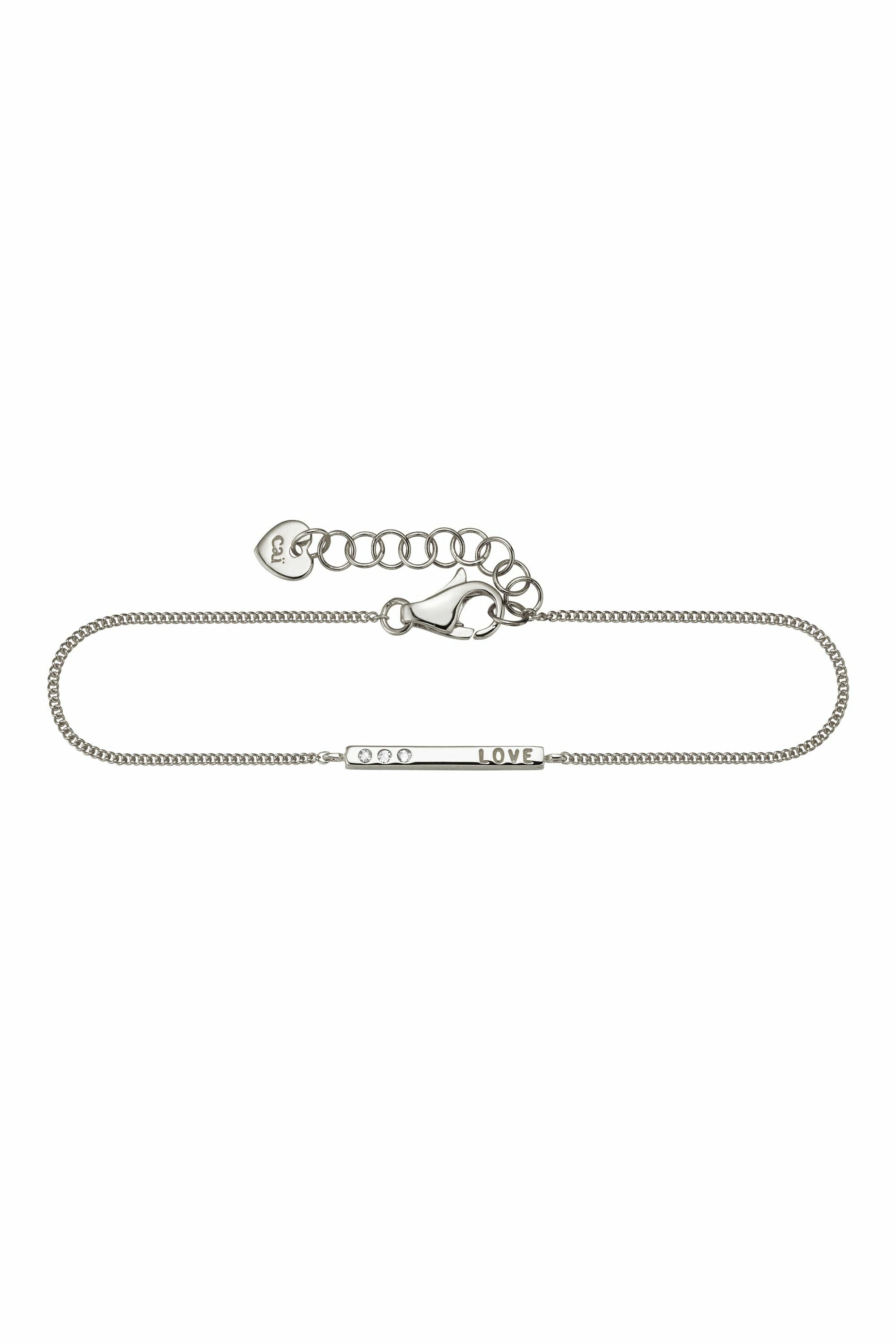 Armband 925/- Sterling Silber rhodiniert Zirkonia Love