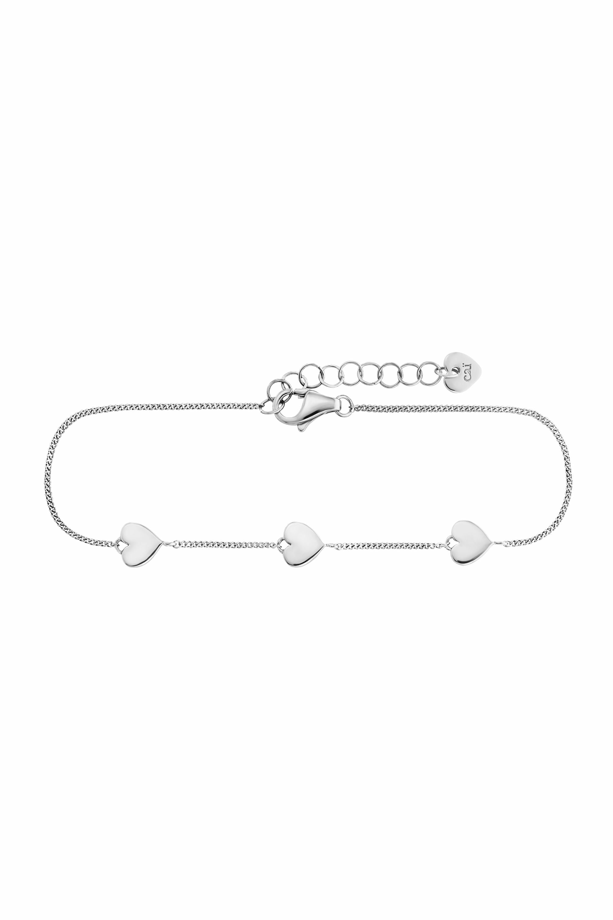 Armband 925 Sterling Silber rhodiniert Herz