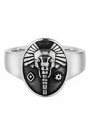 Ring 925 Sterling Silber oxidiert-poliert Elefant